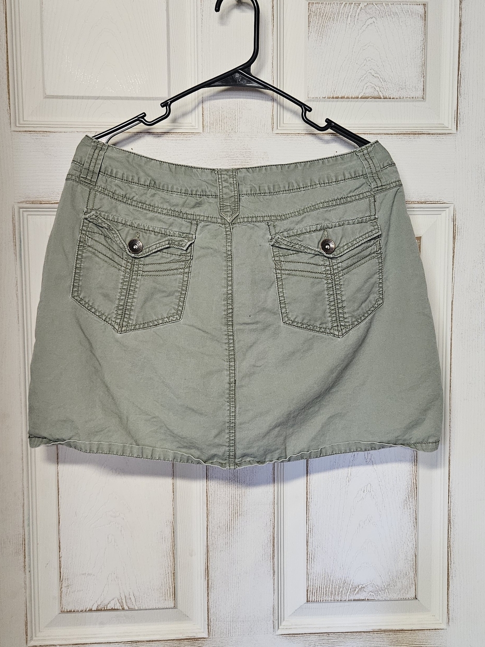 Faded Glory Light Olive Utility Mini Skirt - Picture 2 of 3